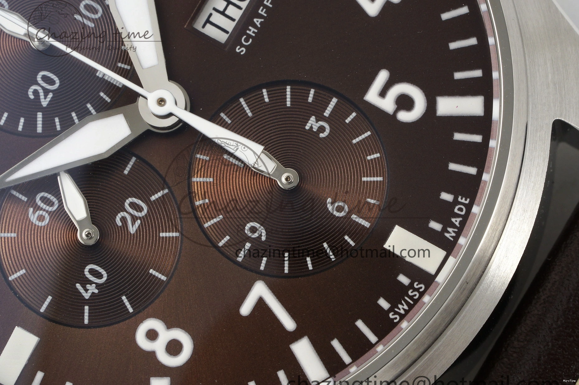 MIROTIME 1222 Thermal Pilot Chrono SS AZF 1:1 Best Edition Brown Dial on Brown Leather Strap A 7062